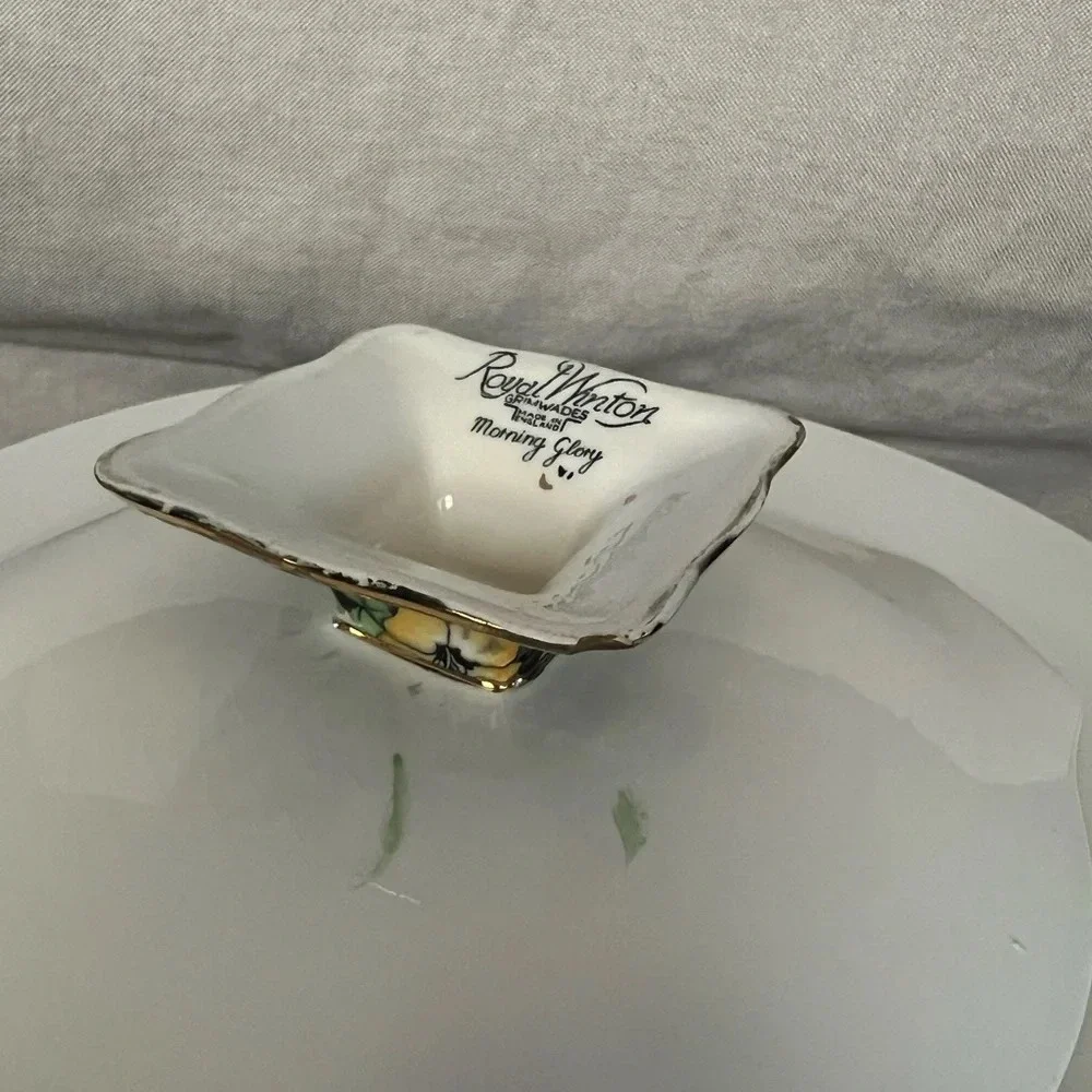 Rare Royal Winton Grimwades Morning Glory Square Pedestal Cake Plate 8x8”